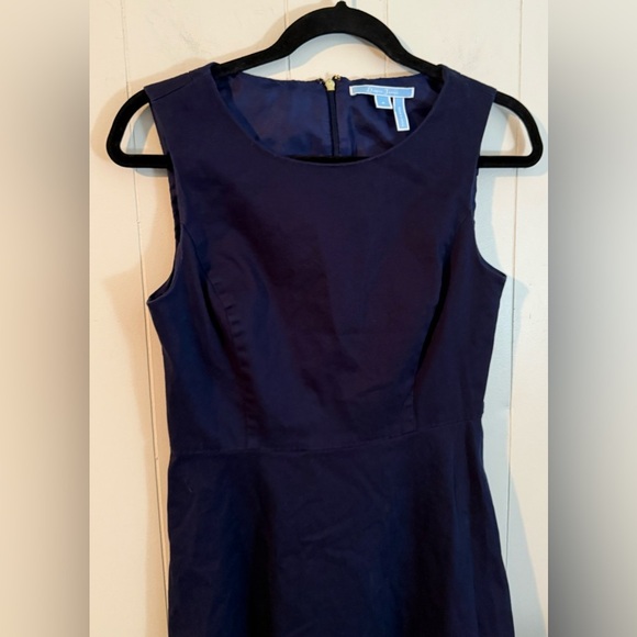 Draper James Love Circle Dress Womens 4 Navy Blue Sleeveless Zip Back - Picture 2 of 9